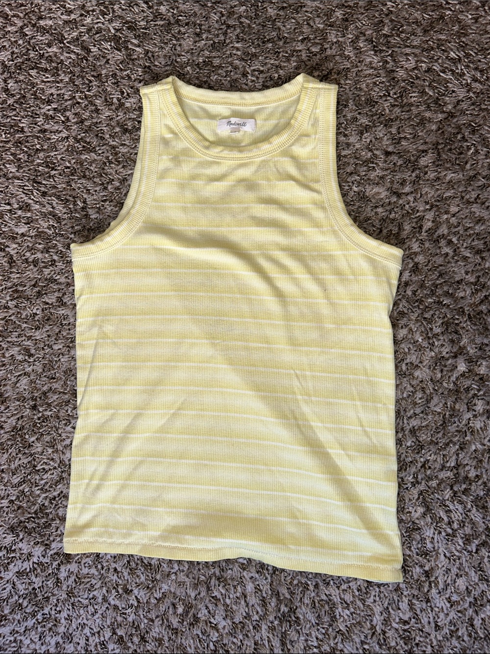 Madewell Westville ribbed tank top yellow & white stripes - Women’s small